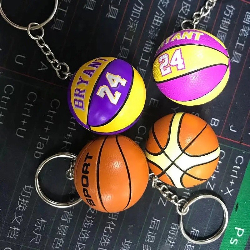 Mini Basketball Keychain Colorful Pendant Sports Fans Souvenir Pendant ...