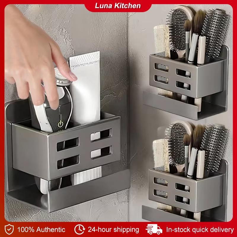 Wall-mounted Bathroom Storage Shelf Drainage Toothbrush Cosmetic Hair ...