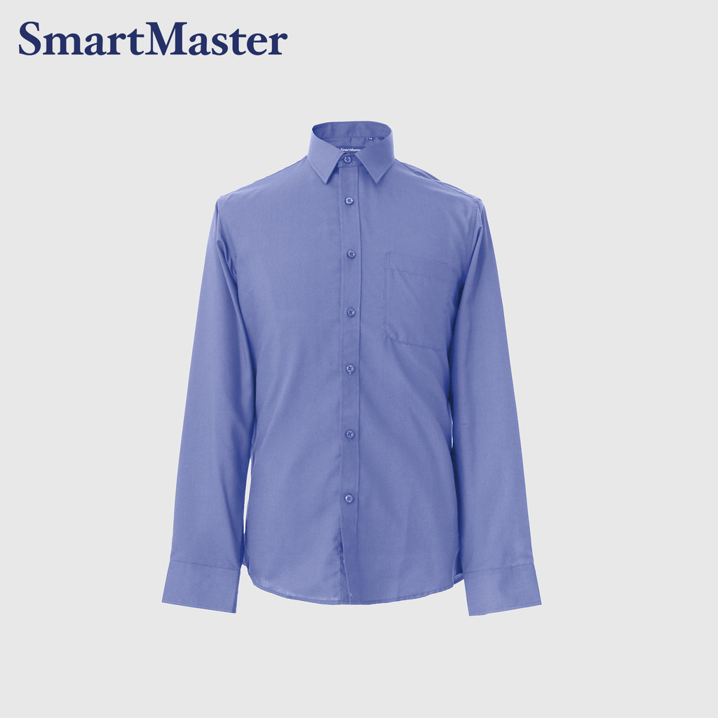 SmartMaster Blue Cotton Formal Shirt Regular Fit | Shopee Malaysia