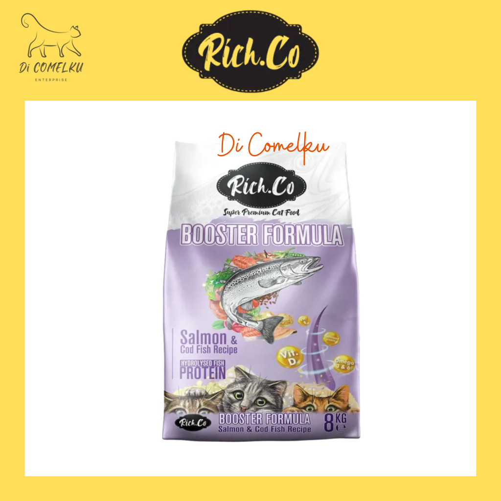 (8kg) Rich Co Dry Cat Food Booster Formula | Collagen Formula | Weight ...