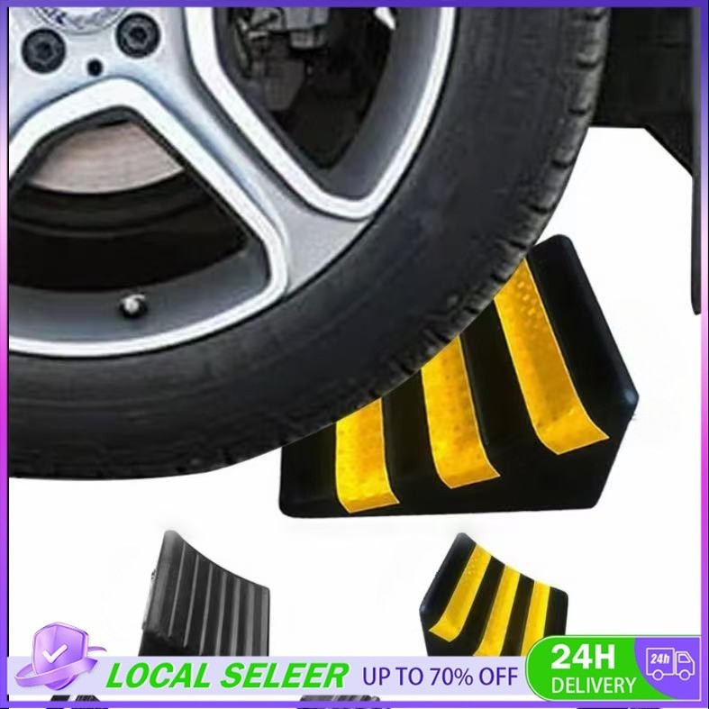 Anti-slip Rubber Wheel Chocks Auto Wedges Car tyre stopper Block Rubber ...