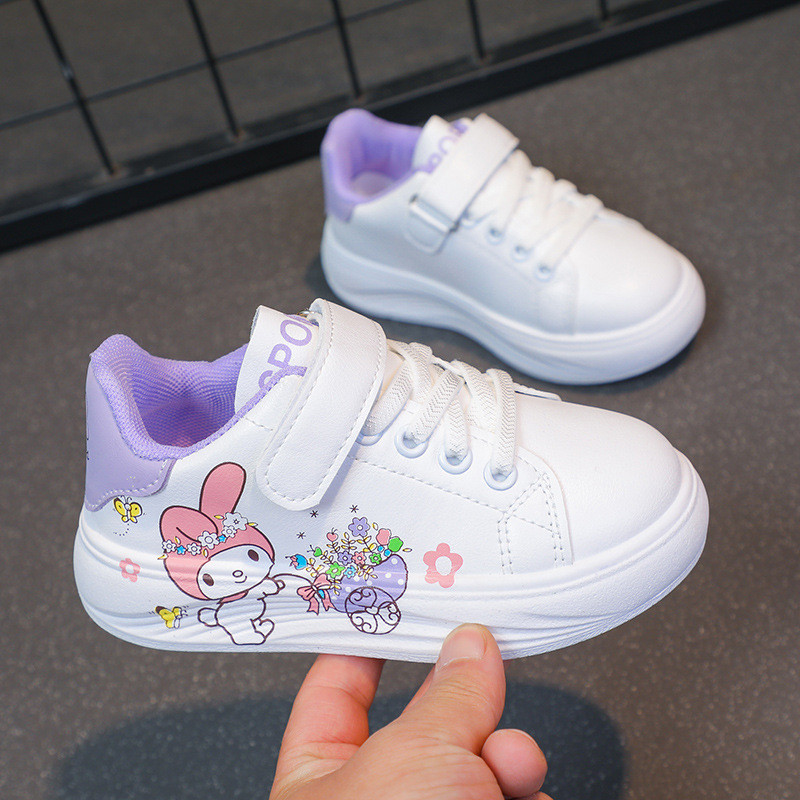 2024 Autumn New Children Little White Shoes for Girls Fashion Cute Melody Soft Comfortable Casual Versatile Trendy Sneakers Shopee Malaysia