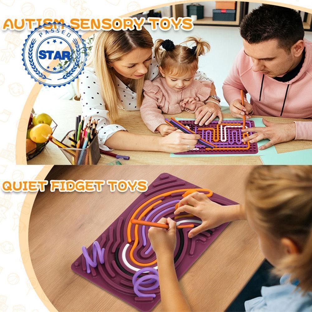 Sensory Board Fidget Spielzeug - Doppelseitig Für Autismus & ADHS - Stressabbau Für Kinder & Erwachsene
