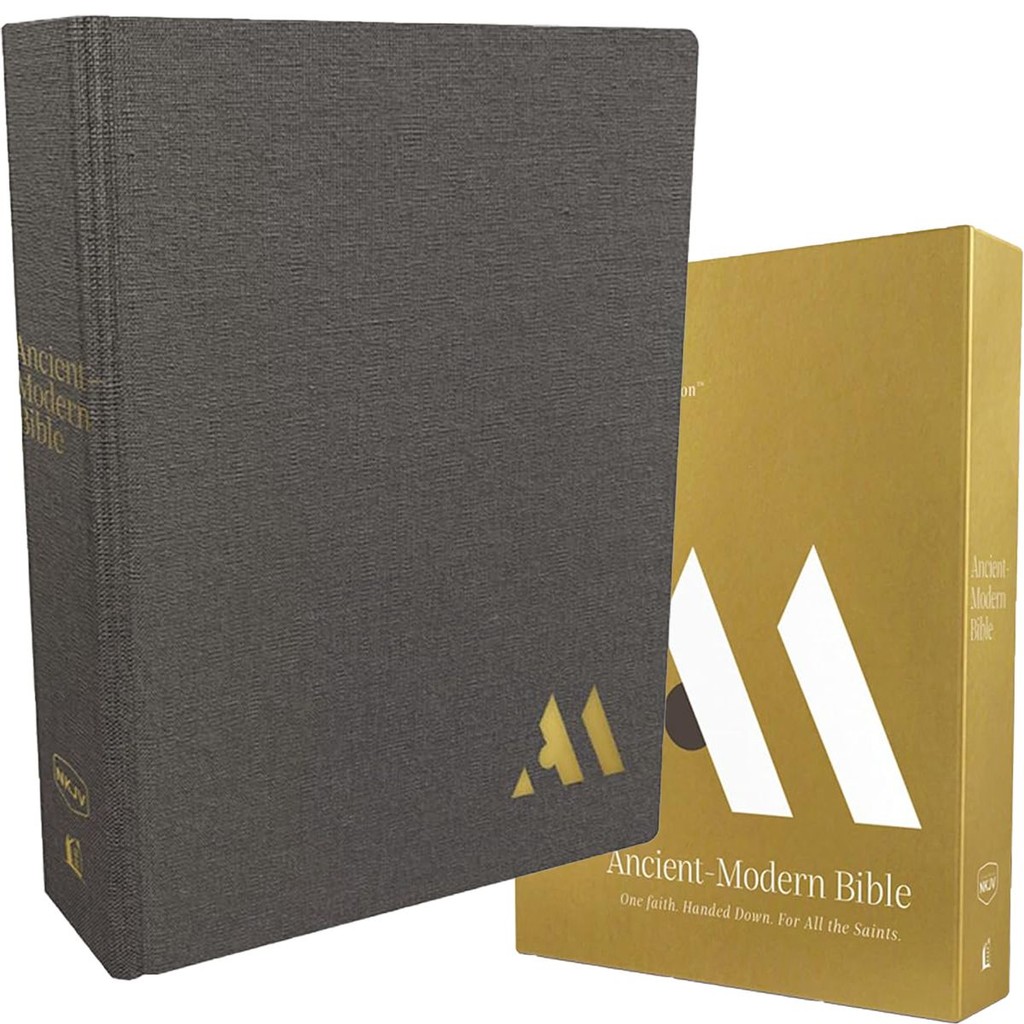 NKJV AncientModern Bible, Cloth over Board Gray, Comfort Print