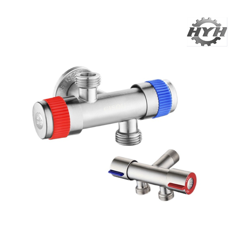 [HYH] 304 Stainless Steel OneIn TwoOut Toilet ThreeWay Angle Valve