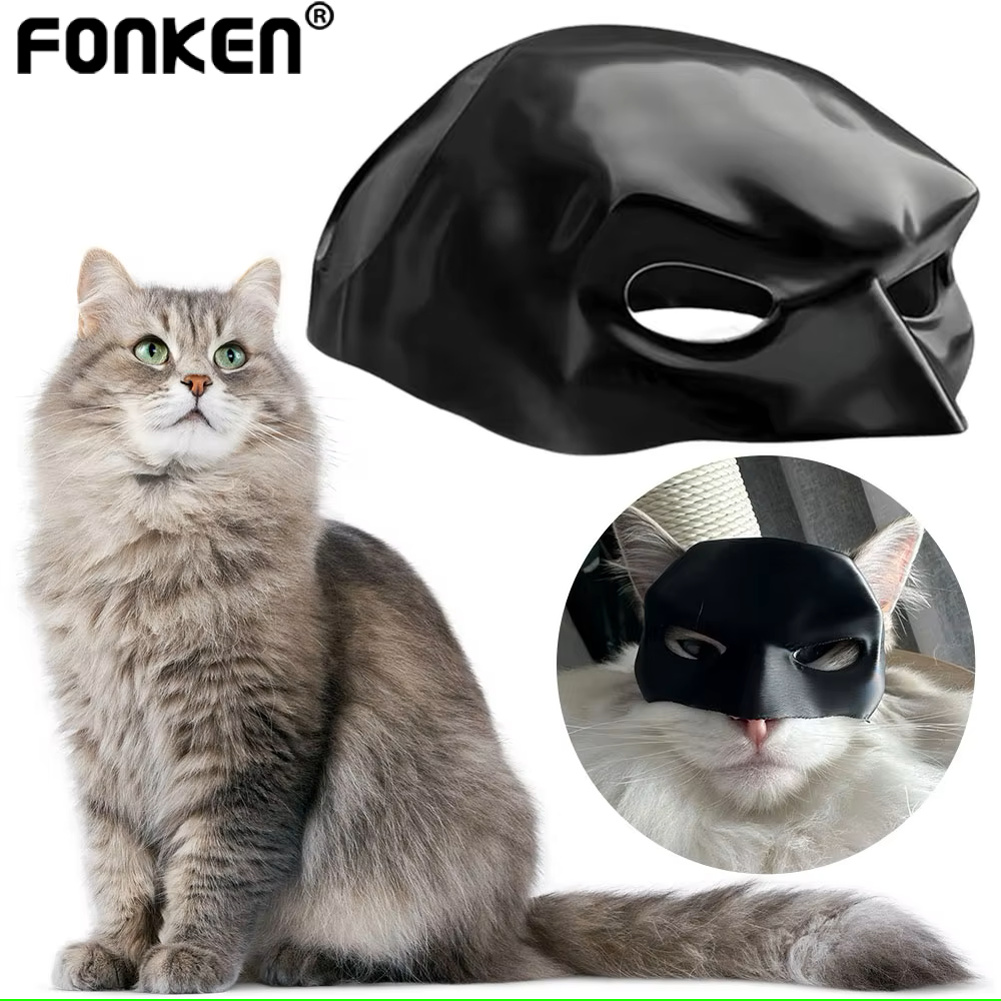 Fonken Bat Cat Avenger Mask Cosplay Cat Hat Make-up Half Face Cover Cat ...