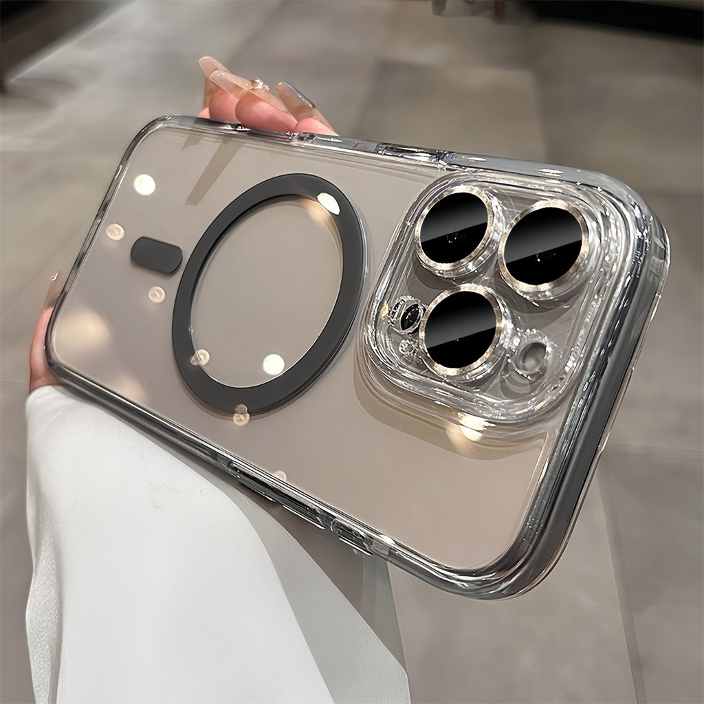 New Titanium Crystal Clear Transparent Magnetic Phone Case for IPhone ...