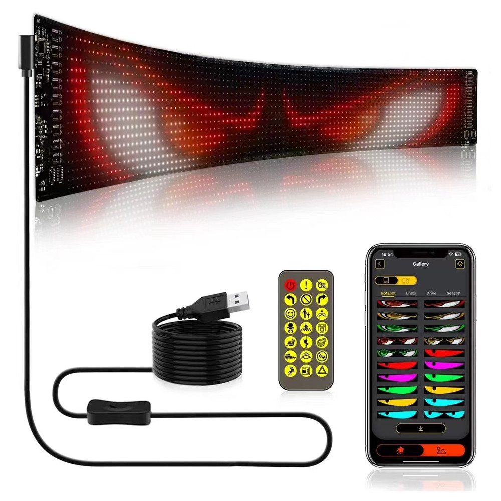 1/2pcs LED Matrix Pixel Panel Display Screen Flexible RGB Car Pattern ...