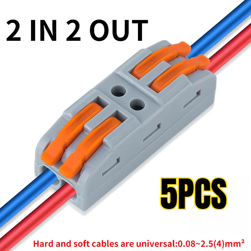 5pcs Quick Electrical Cable Splice Mini Quick Terminal Block Universal ...