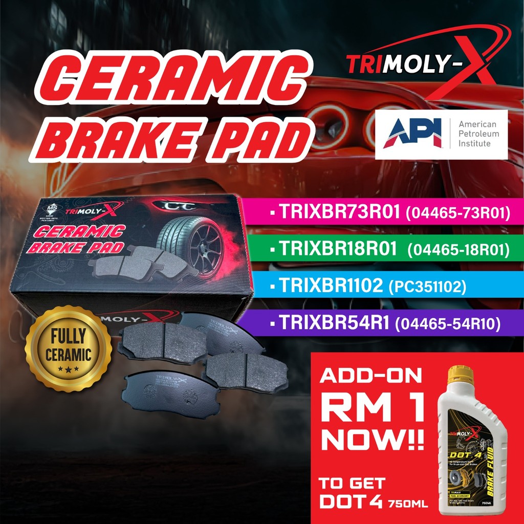 Trimoly-X Brake Pad 100% Fully Ceramic | Shopee Malaysia