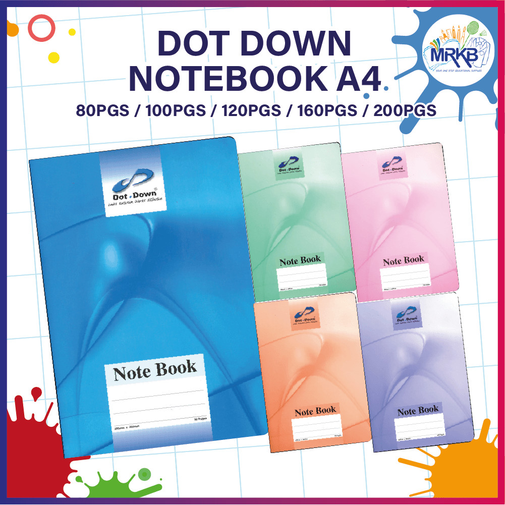Dot Down Note Book A4 (80 /100/120/160/200 PAGES) | Shopee Malaysia