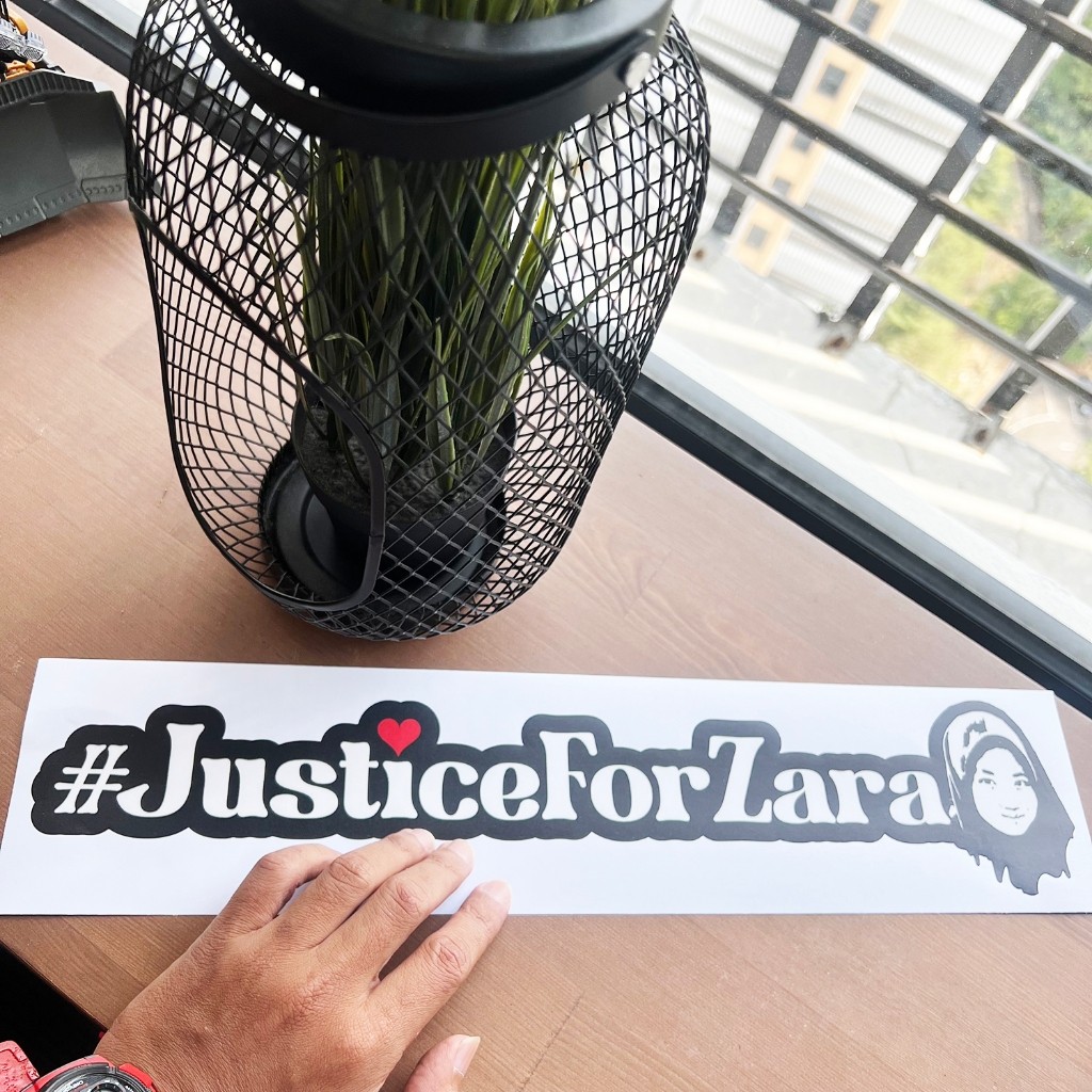 Sticker Die Cut Justice For Zara PVC UV Print #Justice4Zara Slogan ...