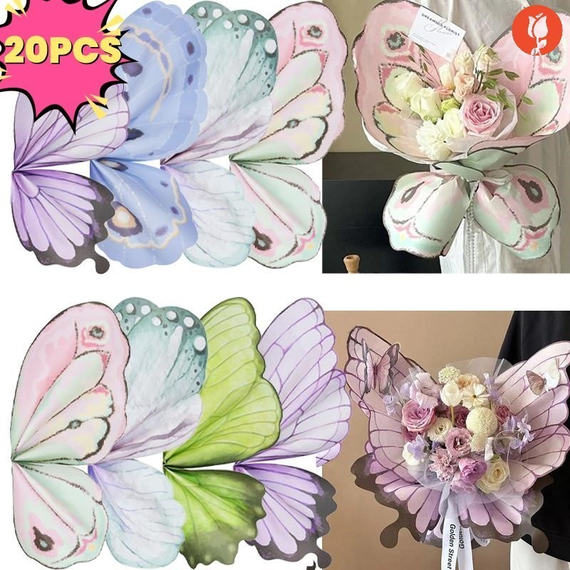 3/10Sets INS Butterfly Wings Modeling Flower Wrapping Paper - Creative ...