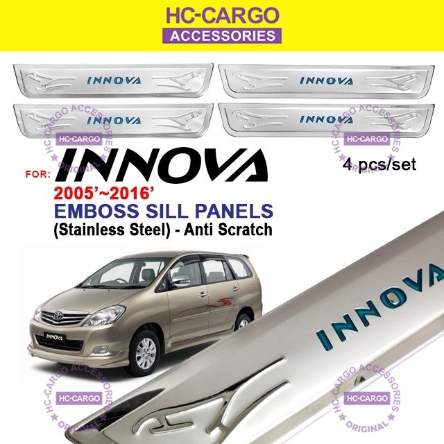 Toyota Innova 2005 - 2016 Door Sill Plate Stainless Steel Scuff Plate ...