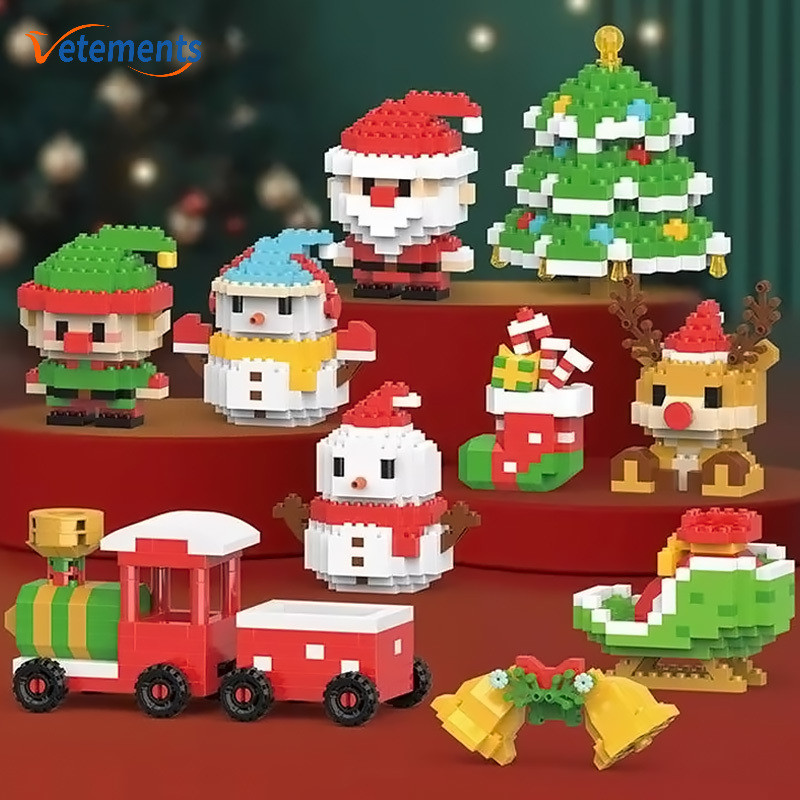 Santa Claus Reindeer Puzzle Assembling Block - Children DIY Christmas ...