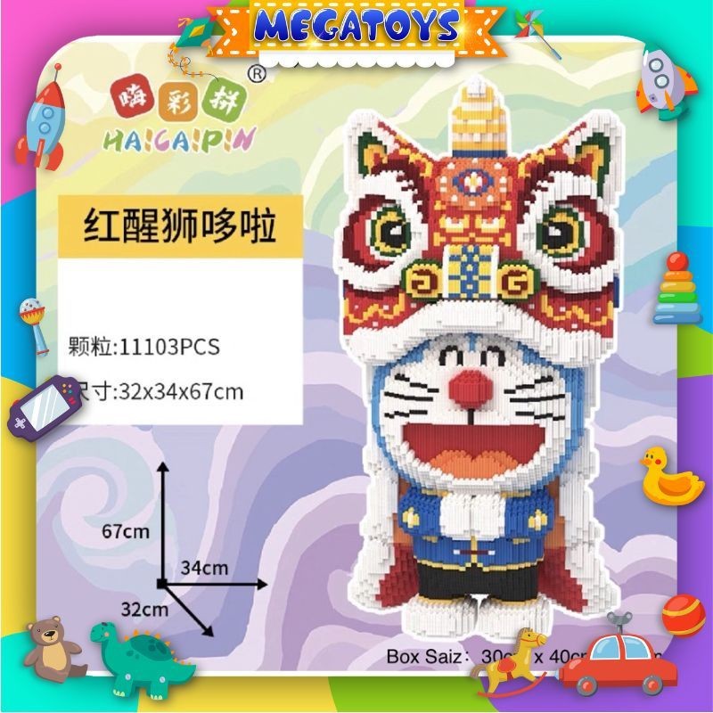 Connection Doraemon X Lion Dance building blocks toys | Shopee Malaysia