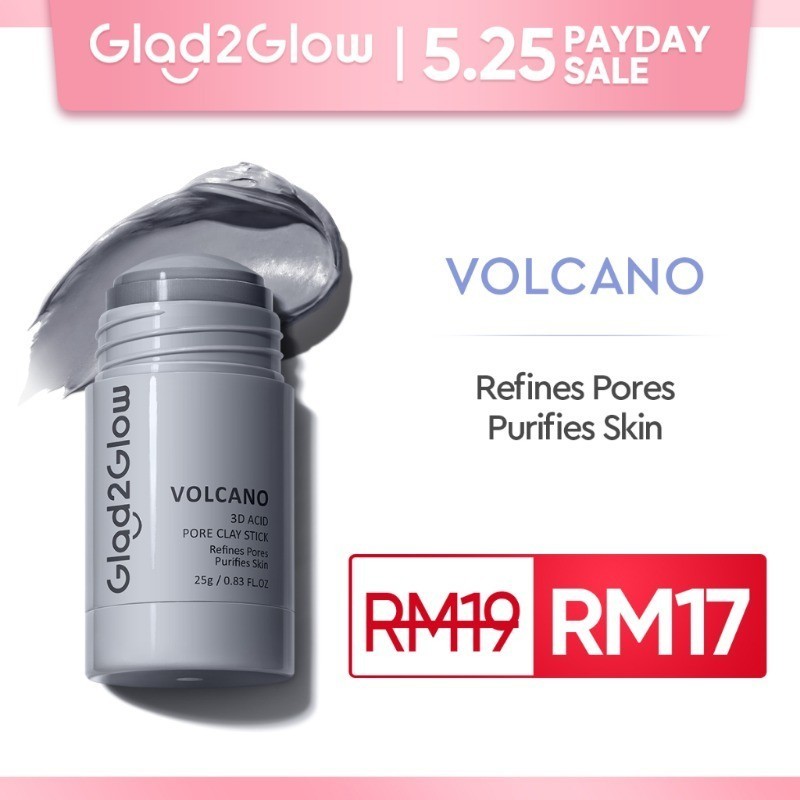 Glad2Glow Volcano Clay Mask Masker Wajah Face Cleansing Stick Salicylic ...