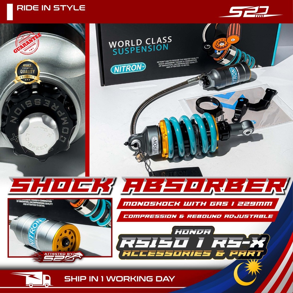 Shock Absorber Nitron RS150 RSX WINNER X Monoshock Suspension 229MM ...