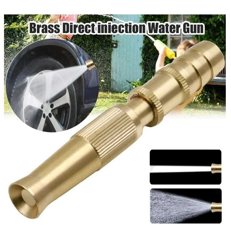 365DIY Brass Hose Nozzle Adjustable Spray Gun Water Gun Car Wash Garden