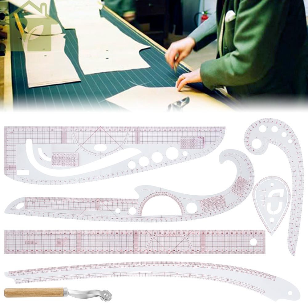 7Pcs Sewing Ruler Set French Curve Clear Ruler for Pattern Maker ...