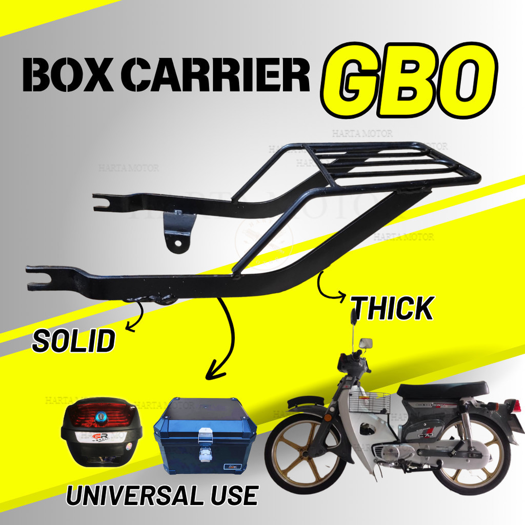 HONDA C70 GBO REAR BOX MONORACK BOX CARRIER KAKI HEAVY DUTY PVC KOTAK ...
