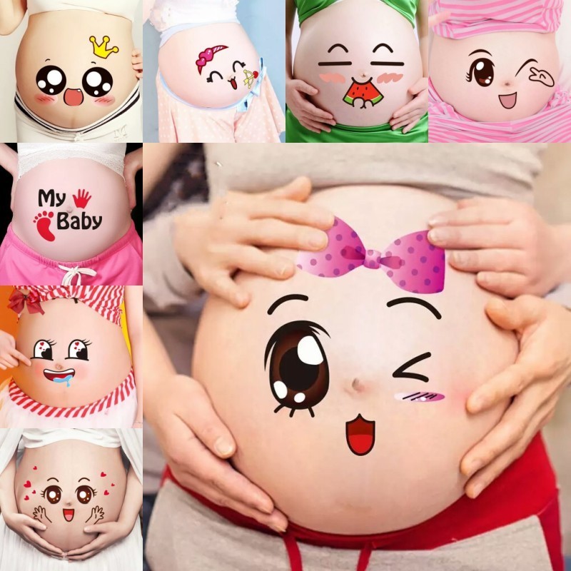8/pregnant Women Photo Belly Stickers Pregnant Women Belly Stickers ...