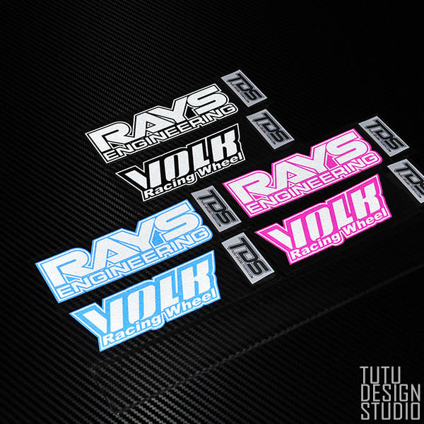 TUTU Picture Car Sticker TE37 VOLK RAYS Wheel Modification Sticker ...