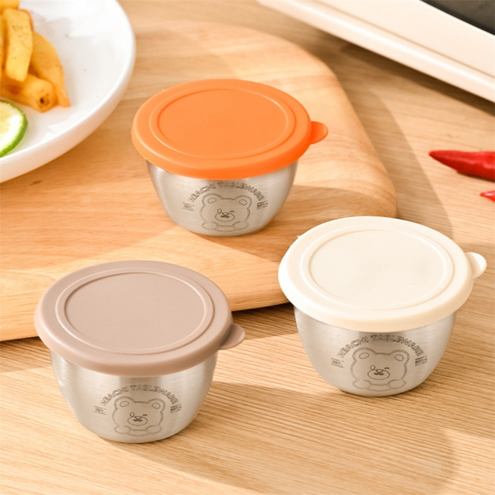 80ml Sauce Cup Silicone Cover Salad Dressing Container Leak-proof ...