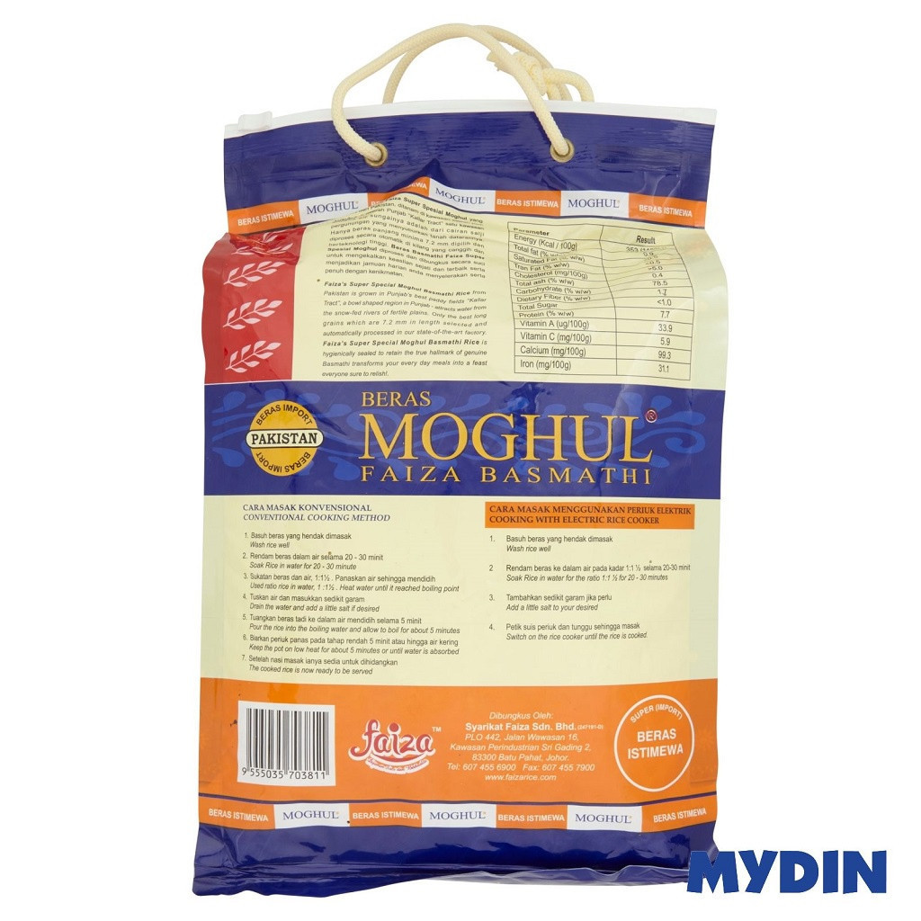 Faiza Rice Moghul Basmathi (5kg) | Shopee Malaysia