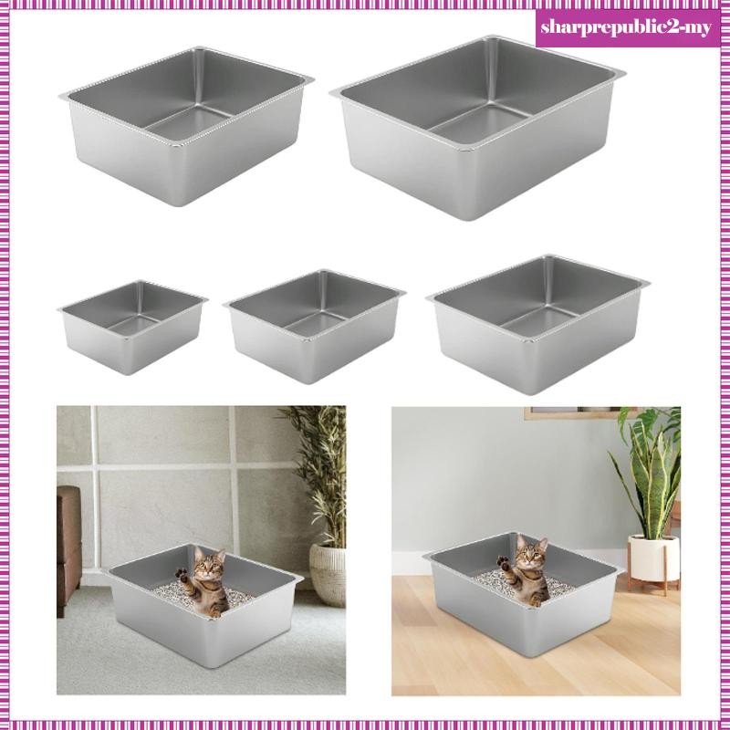 [SharprepublicefMY] Stainless Steel Sandbox, Anti- Kitten Toilet, High ...