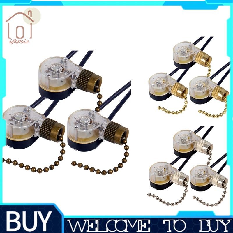 3Pack Ceiling Fan Light Switch ZE109 Fan Switch Ceiling Pull Chain