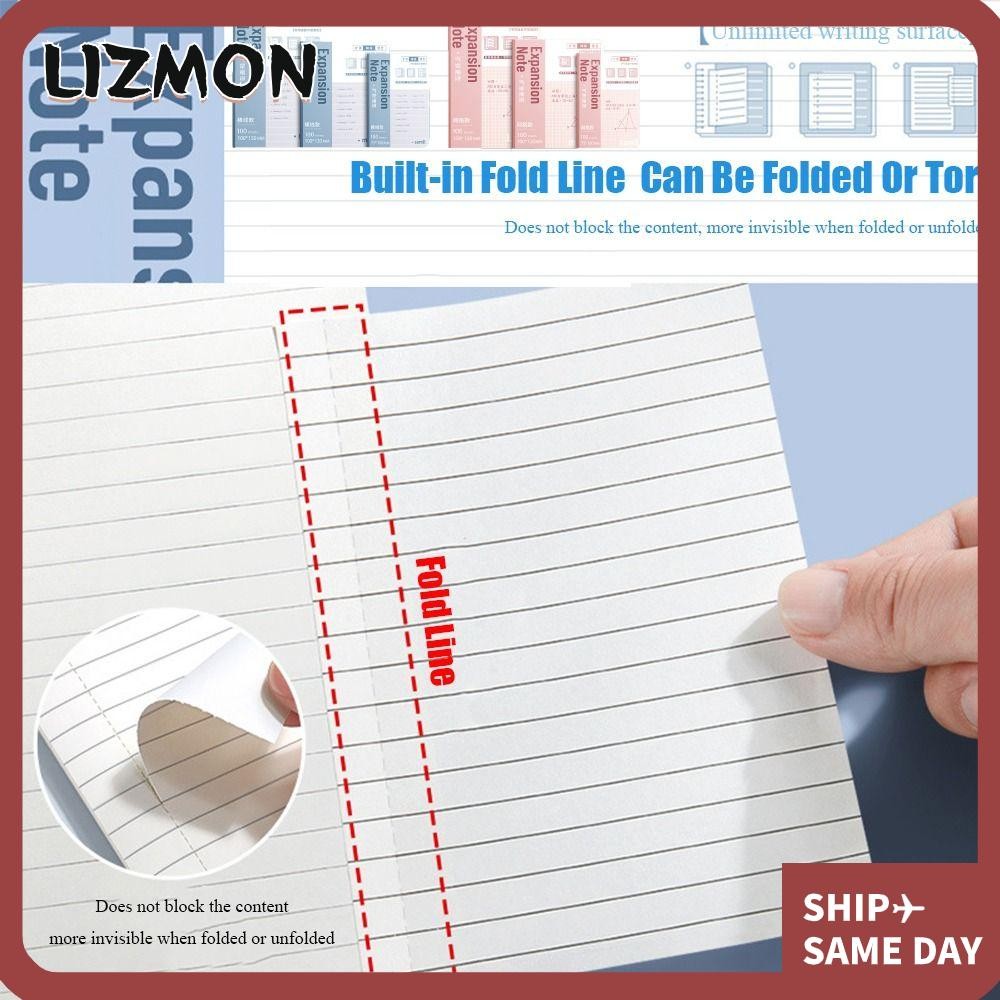 LIZMON 1/2Pcs Expanded Sticky Notes, Self-adhesive 100 Sheets Note Pad ...
