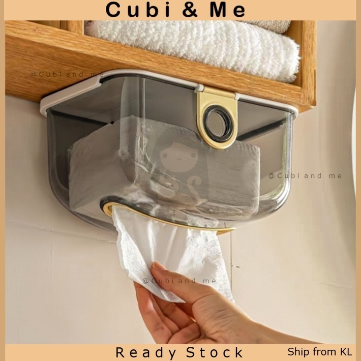 C&M Wall Mounted Tissue Box Easy Installation with Front Buckle Lock ...