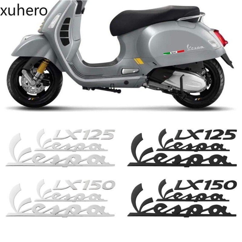 Pegatina 3D Emblema Motocicleta Para GTS300 LX125 LX150 - Plateada, Flexible, Antienvejecimiento