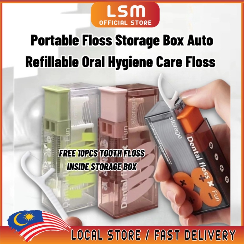Portable Floss Dispenser Automatic Pop-Up Dental Floss Storage Box ...