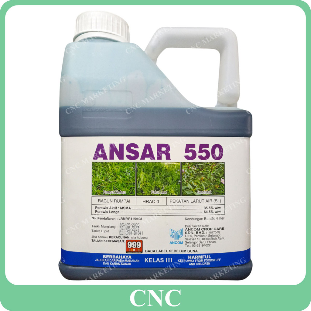 4L Ansar 550 Ancom MSMA 35.5% Racun Rumput Rumpai Sentuh Contact ...