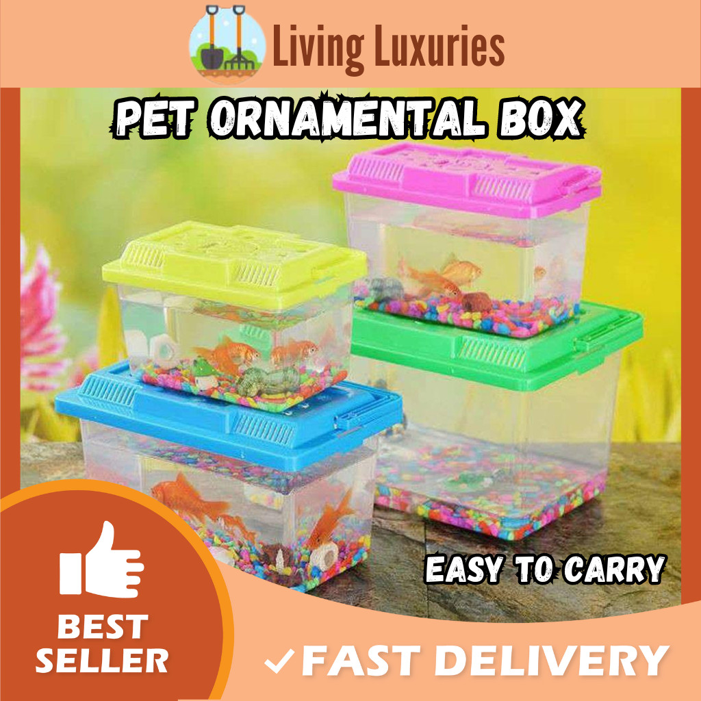 View of Goldfish Tank Portable Aquarium Cage Bowls Turtle Tank Cage Bowls ...