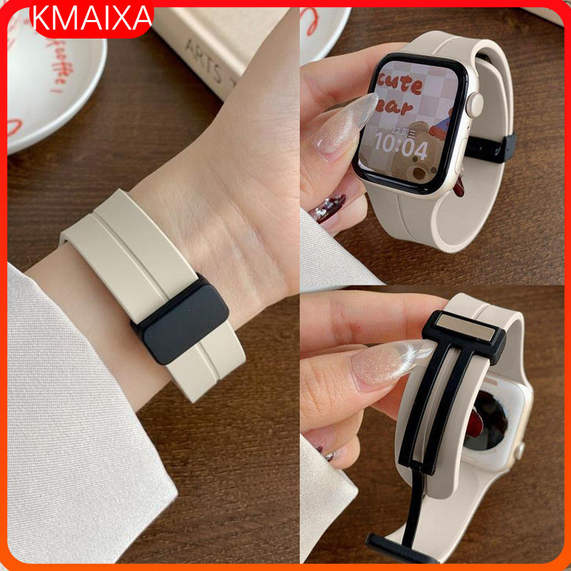 Magnetic Buckle Rubber Band Strap for IWatch Apple Watch Ultra