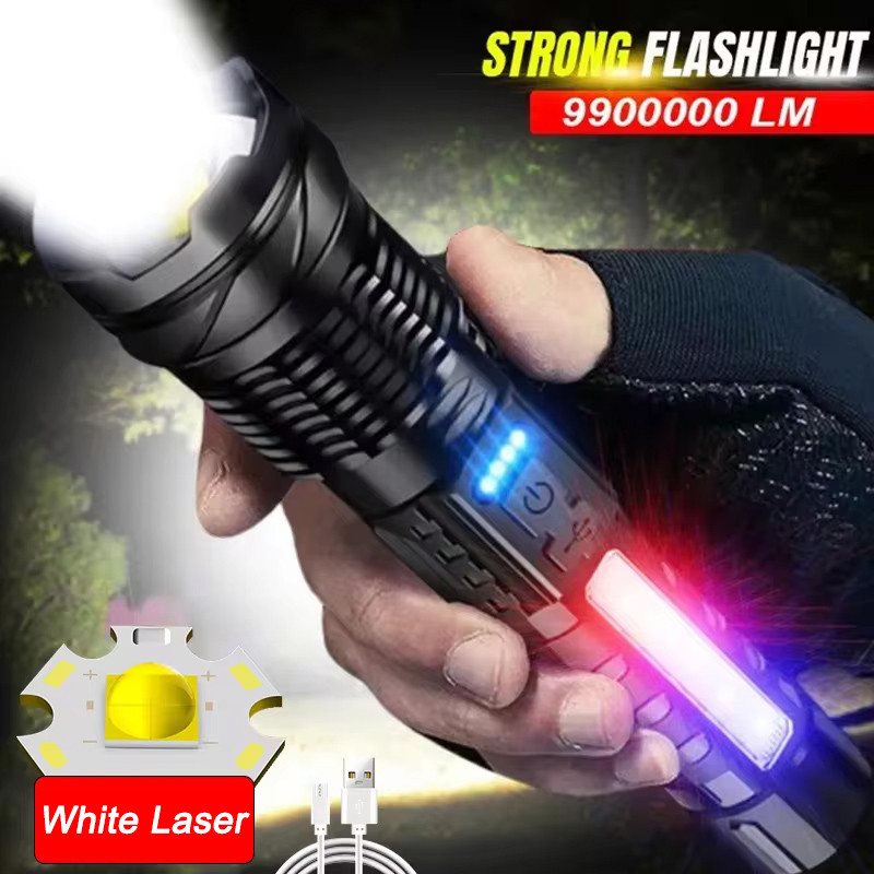 1500000Lm 3000KM lampu suluh Rechargeable Flashlight 18650 Battery ...