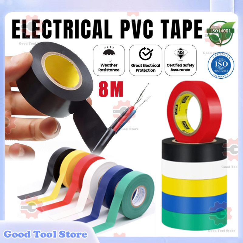 [Ready Stock] 8M Electrical Insulation PVC Tape Electrical PVC Tape ...