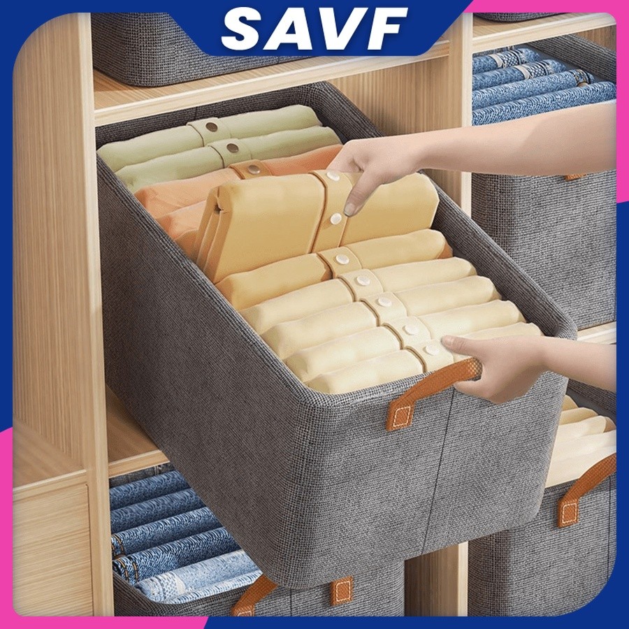 SAVF Foldable Storage Box Steel Frame Clothes Organizer Box Storage ...