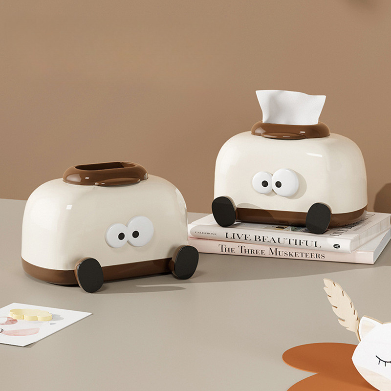 Cartoon Tissue Box Living Room Large Capacity with Spring Napkin Holder
