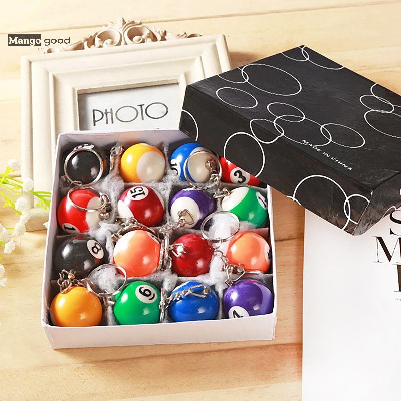 Mangogood Creative Fashion Billiard Pool Keychains Round Ball Key Ring ...