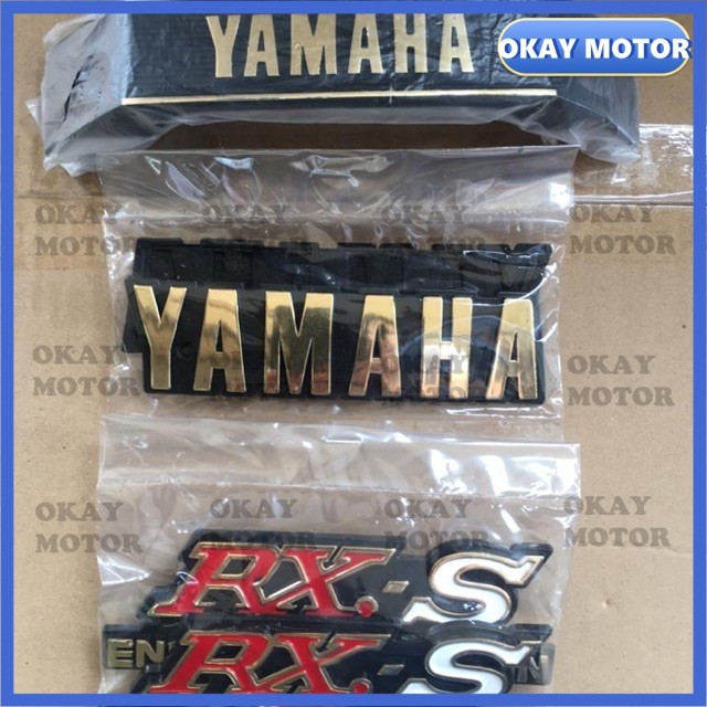 YAMAHA RXS 115 RX-S RXS115 BATTERY SIDE COVER LOGO FUEL TANK EMBLEM SET ...