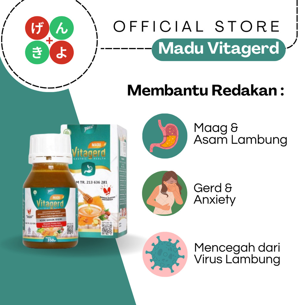 Vitagerd Honey 350g Original BPOM – Relieves GERD, Ulcers, Sore Stomach ...