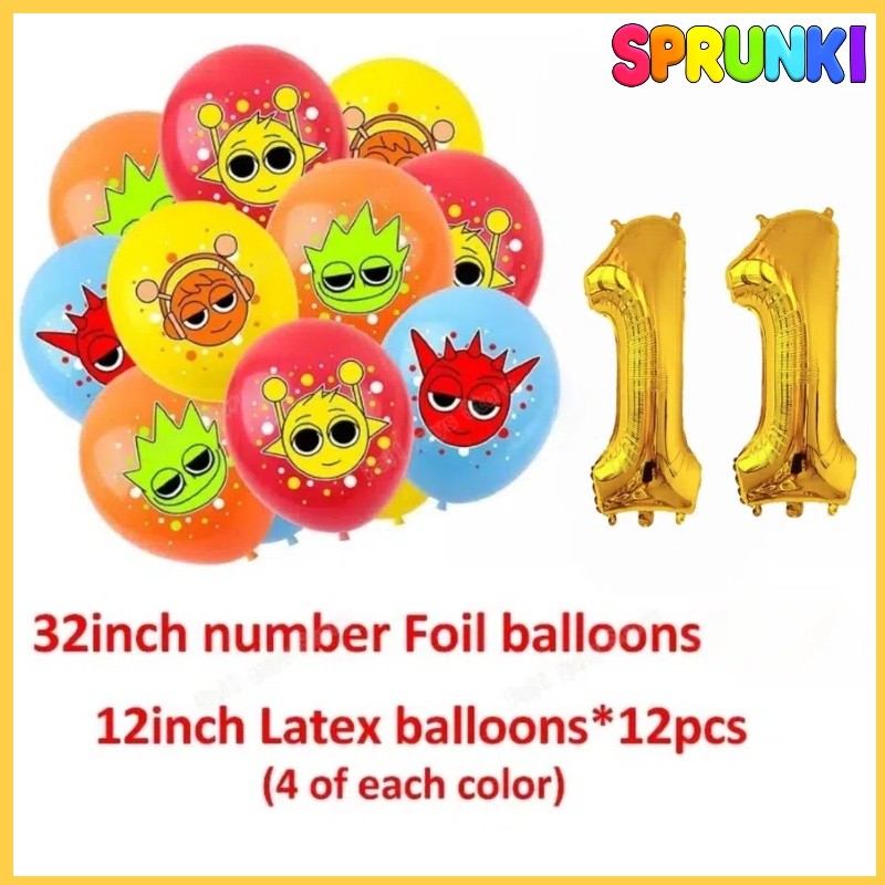 New SPRUNKI Balloon Set Birthday Party Supplies Digital Balloon Cartoon ...