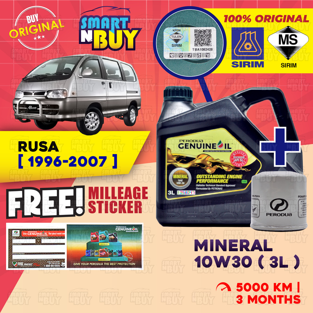 Perodua Engine Oil 10W30 Mineral Original Minyak Hitam Kereta Perodua ...