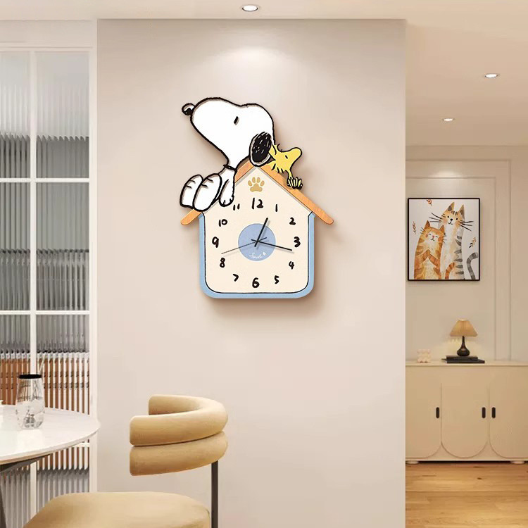 [2025 New Style] Snoopy Style Wall Clock Cream Style Decorative ...