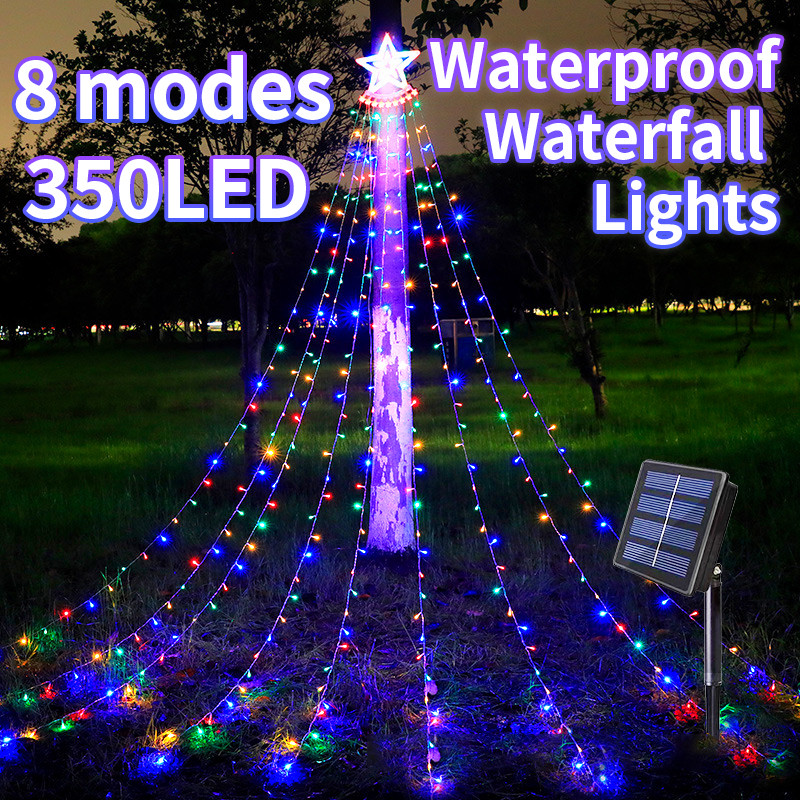 8M/300LED Tree Waterfall String Light Christmas Decorations Star String ...