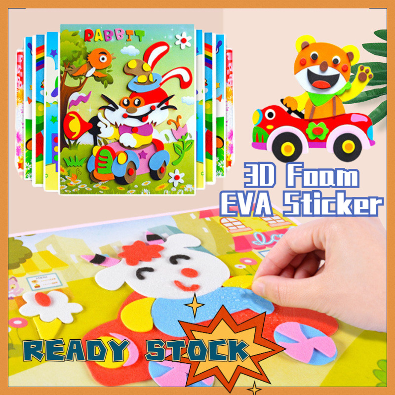 🌟3D Foam DIY EVA Sticker Pre-Cut Art Craft Kits Kids Early Educational ...